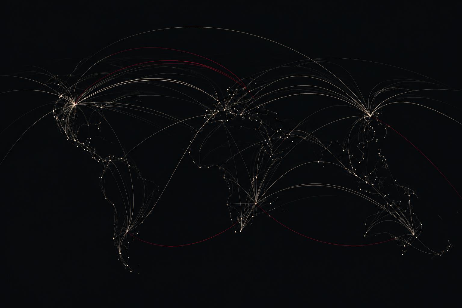 Abstract visualization of connections between global financial centres